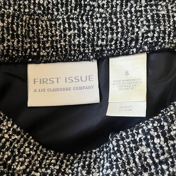 Vintage Liz Claiborne Gray, White & Black Speckled Pencil Skirt Womens Size 8 - Picture 8 of 12